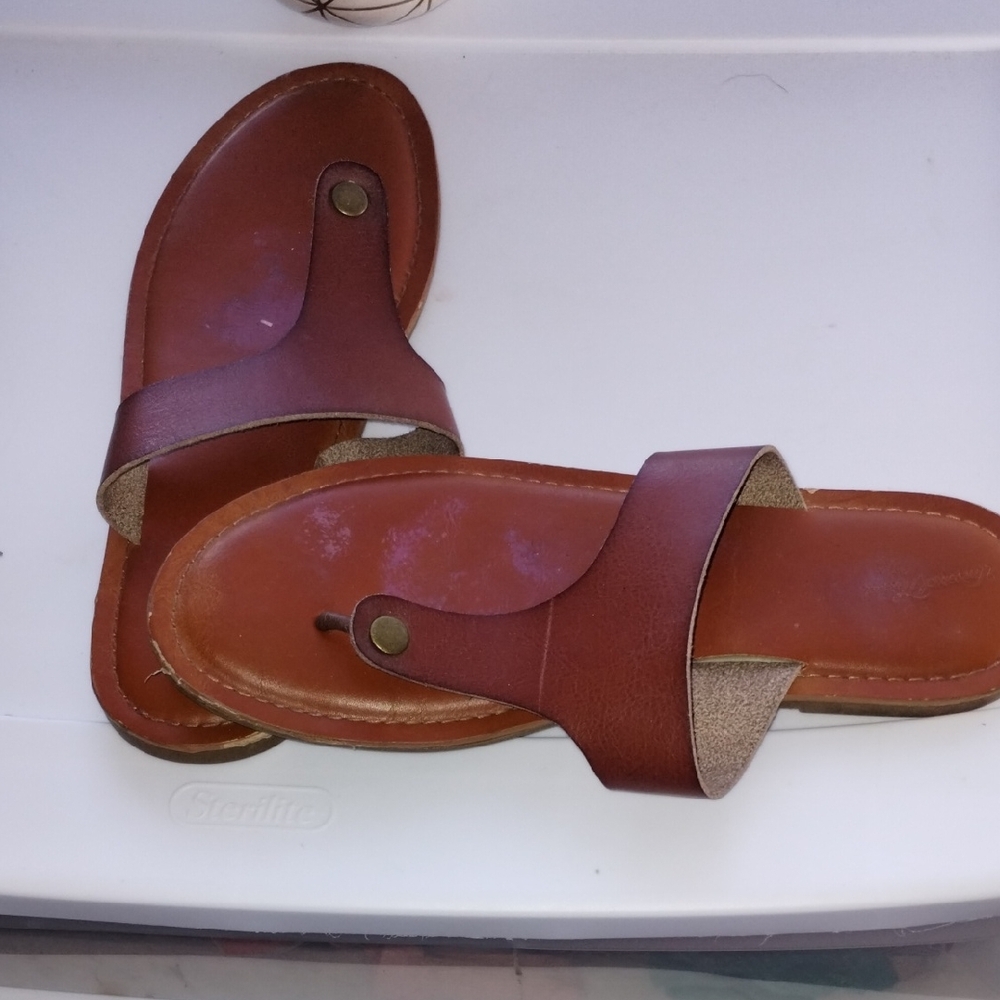 Universal Thread Brown Leather Slippers - Picture 2 of 5